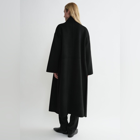 New Toteme Signature Wool Cashmere Coat In Black Size Medium - Picture 3 of 14
